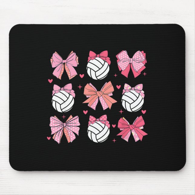 Tapis De Souris Volleyll Coquette Bow Volleyll Maman Fête des Mère (Devant)