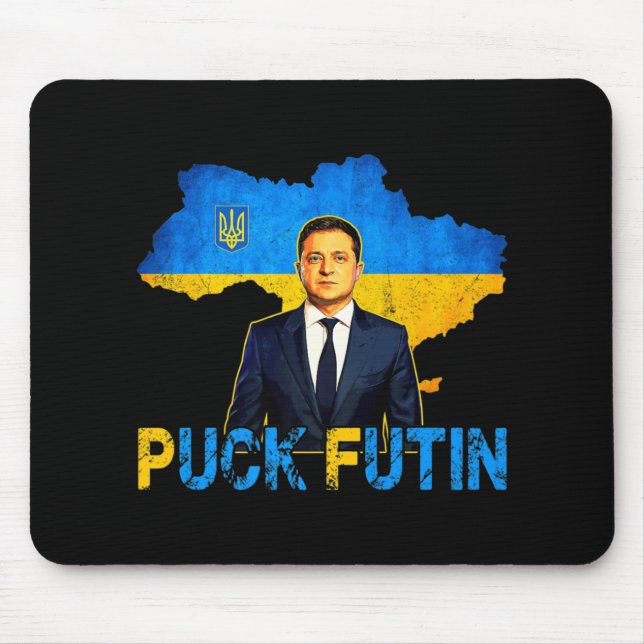 Tapis De Souris Volodymyr Zelensky Puck Futin Mème Je Me Trouve Av (Devant)