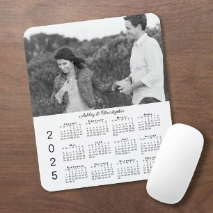 Tapis De Souris Vos noms de photos Calendrier personnalisé 2025