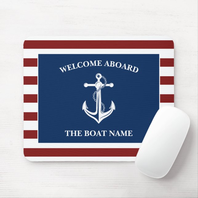 Tapis De Souris Votre Ancre de nom de bateau (Avec souris)