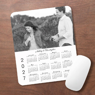 Tapis De Souris Votre calendrier personnalisé 2027 avec noms et ph