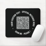 Tapis De Souris Votre code QR Info Texte et couleurs personnalisée<br><div class="desc">Couleurs et polices personnalisées - Votre QR Code Scan Info Couleurs de texte personnalisées Boutique personnalisée ou Cadeau personnel moderne - Ajouter votre QR Code - Image ou logo - photo / Texte - Nom ou autre info / message - Redimensionner et déplacer ou supprimer / Ajouter des éléments -...</div>