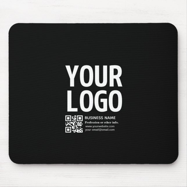 Tapis De Souris Votre logo avec code QR et texte modifiables  (Devant)