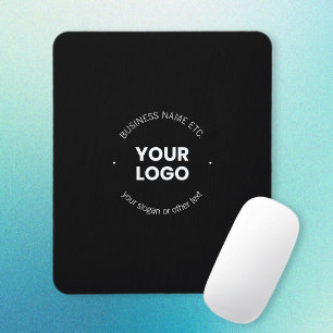 Tapis De Souris Votre logo d'entreprise & texte modifiable Noir