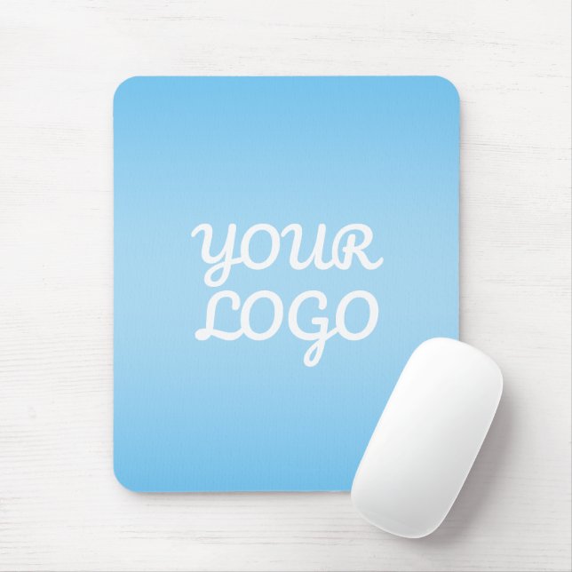 Tapis De Souris Votre logo et ombre simple moderne | Bleu clair (Avec souris)
