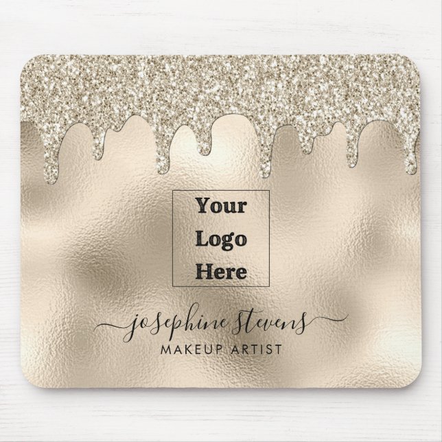 Tapis De Souris Votre logo ici Champagne Foil et Parties scintilla (Devant)