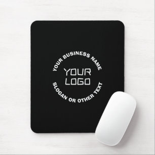 Tapis De Souris Votre logo ou image et texte modifiable Noir et