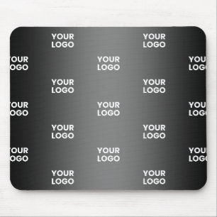 Tapis De Souris Votre logo simple répétitif Dégradé noir et gris
