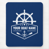 Votre nom de bateau Ancre nautique Oars Helm Navy