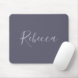 Tapis De Souris Votre nom   Écriture lavande élégante sur violet b