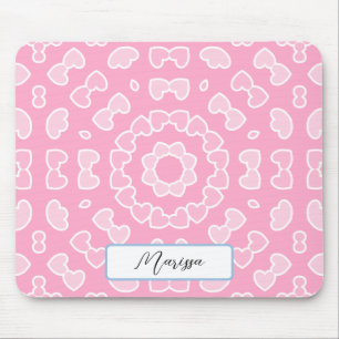 Tapis De Souris Votre nom - Motif Coeurs roses