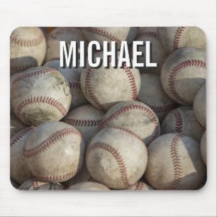 Tapis De Souris Votre nom oeuvre de baseball personnalisable