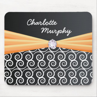 Tapis De Souris Votre nom Orange Silk Bling