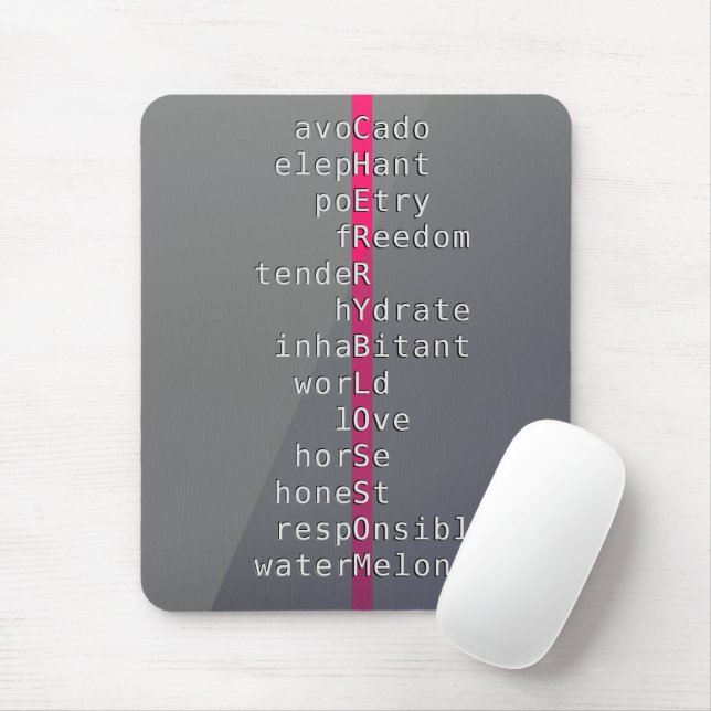 Tapis De Souris Votre nom ou message avec des mots croisés ? Gris (Avec souris)