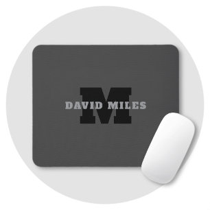 Tapis De Souris Votre nom ou nom d'entreprise   Gris Masculin Mode