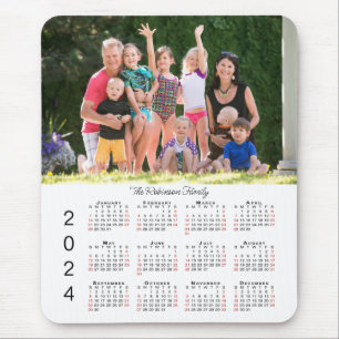 Tapis De Souris Votre photo et votre nom 2024 Calendrier