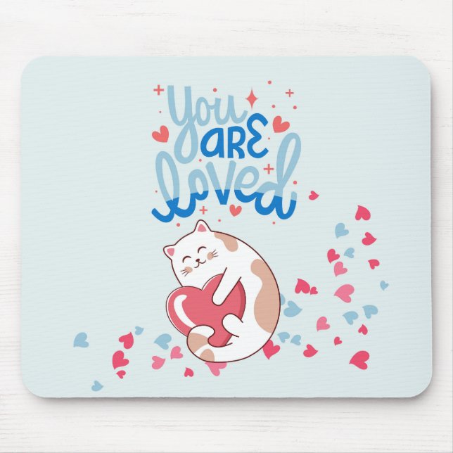 Tapis De Souris Vous êtes aimés Chats (Devant)