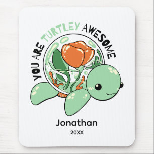 Tapis De Souris Vous Êtes Turtley Awesome Flower Succulte Tortue