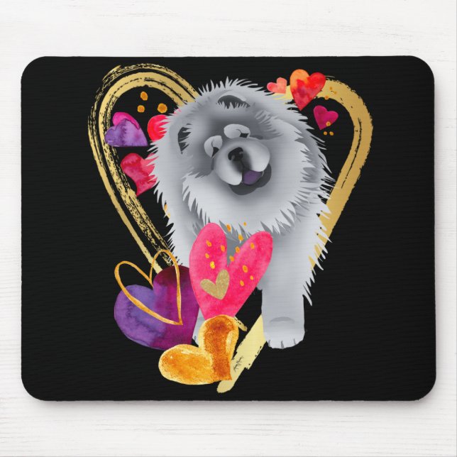 Tapis De Souris VOUS FAITES MON COEUR BLER - Mousepad bleu Chow (Devant)