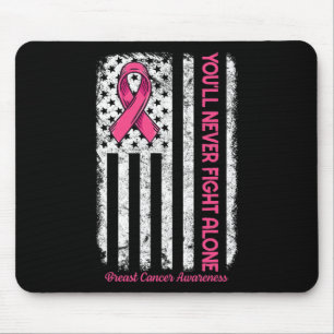 Tapis De Souris Vous ne combattrez jamais seul Drapeau Pink Breast