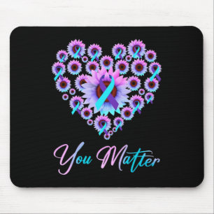Tapis De Souris Vous Problème Prévention Suicide Turquoise Purple
