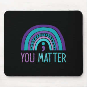 Tapis De Souris Vous Problème Semicolon Suicide Prévention Purple