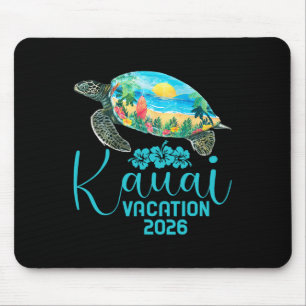 Tapis De Souris Voyage à Kauai Hawaï 2026 Tortue de mer Vacances d