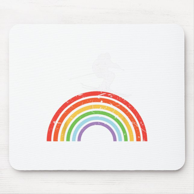 Tapis De Souris Voyage à ski Ski Rainbow  (Devant)