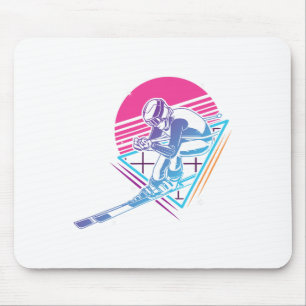 Tapis De Souris Voyage à ski Ski Retro Vintage 80s 90s