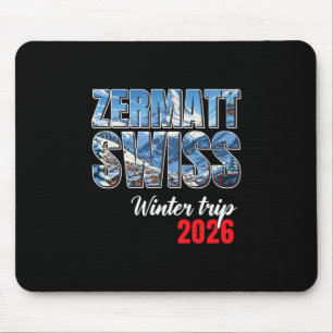 Tapis De Souris Voyage à Zermatt en Suisse Hiver 2026 Alpes Ski Su