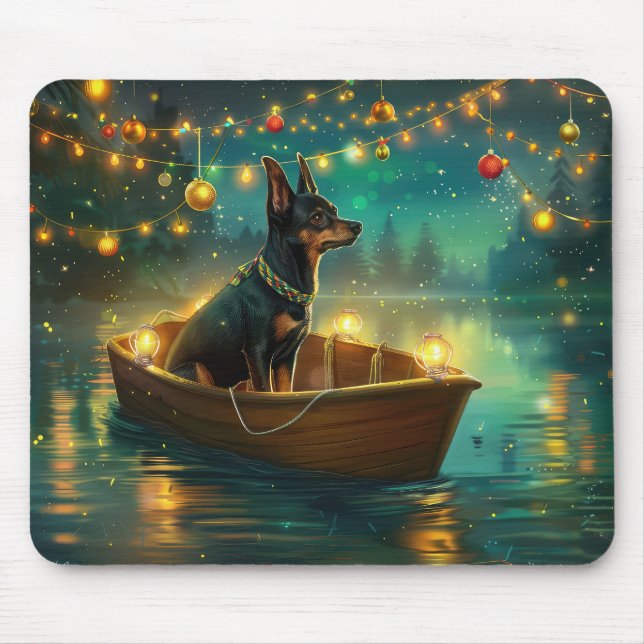 Tapis De Souris Voyage de Noël de l'Australian Kelpie (Devant)