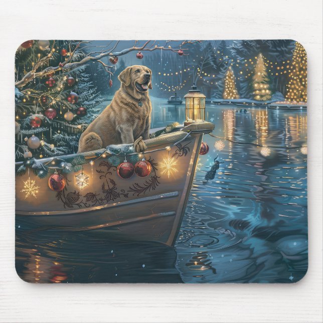 Tapis De Souris Voyage de Noël festif au Labrador (Devant)