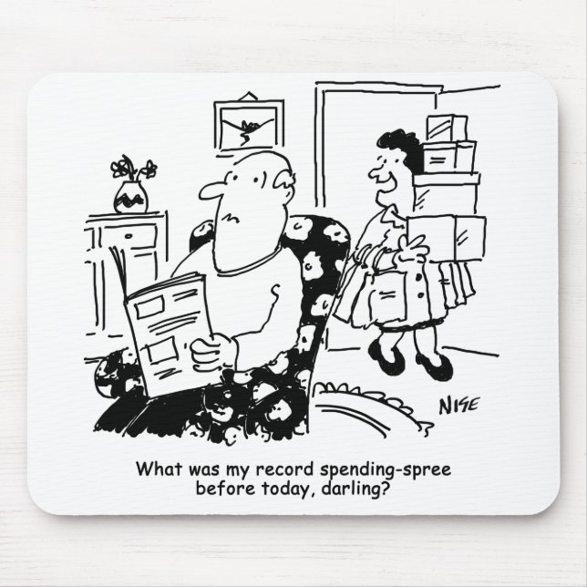 Tapis De Souris Voyage shopping. Enregistrez les dépenses. Dépasse (Devant)