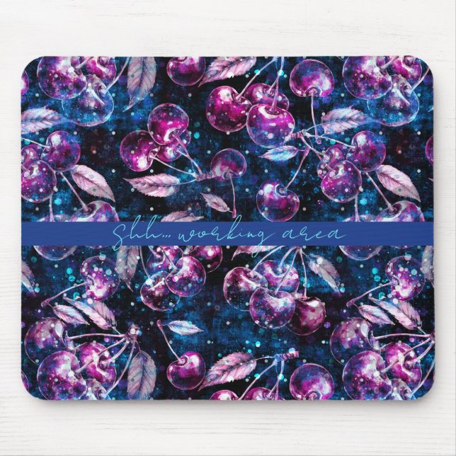 Tapis De Souris Voyage spatial Cerise personnalisation modifiable (Devant)