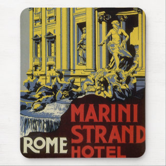 Tapis De Souris Voyage Vintage, Hôtel Marini Strand, Rome, Italie