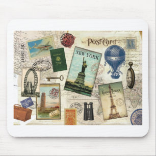 Tapis De Souris Voyage vintage moderne