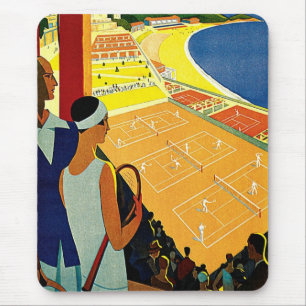 Tapis De Souris Voyage Vintage, Tennis, Sports, Monte Carlo Monaco