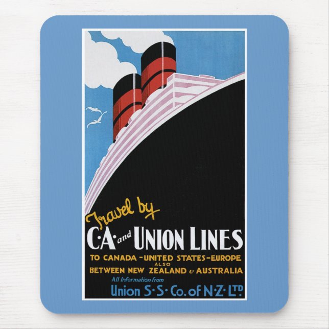 Tapis De Souris Voyages par lignes CA et Union (Devant)