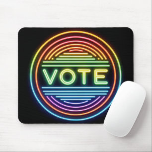 Tapis De Souris VOYELLE DE VOTE Neon Rainbow
