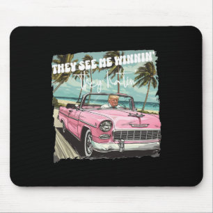 Tapis De Souris Voyez-Moi Gagner Ils Détestent Drôle Trump Pink 20