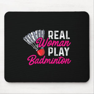 Tapis De Souris Vraie femme joue badminton joueur de badminton vol