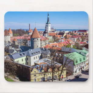 Tapis De Souris Vue aérienne du centre de Tallinn