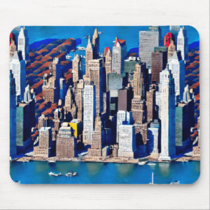 Tapis De Souris Vue aérienne du Motif de Manhattan