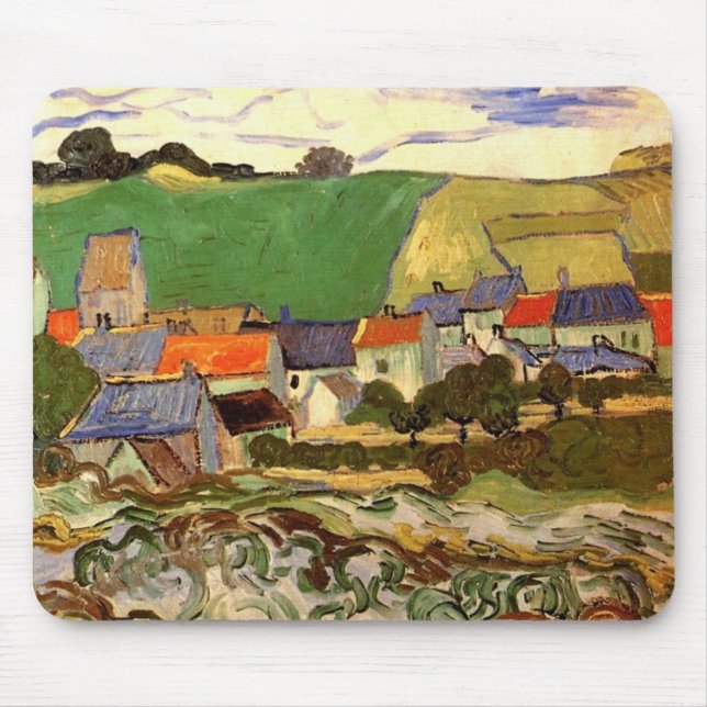 Tapis De Souris Vue d'Auvers par Van Gogh (Devant)