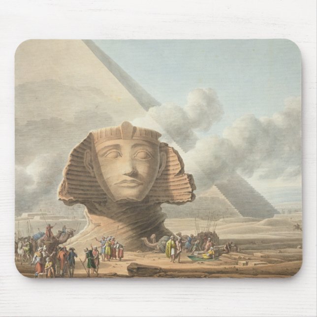 Tapis De Souris Vue de la tête du sphinx et de la pyramide de (Devant)