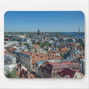 Tapis De Souris Vue de la vieille ville de Riga d'en haut