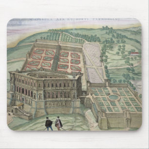 Tapis De Souris Vue de la villa Farnese et des jardins, de 'C