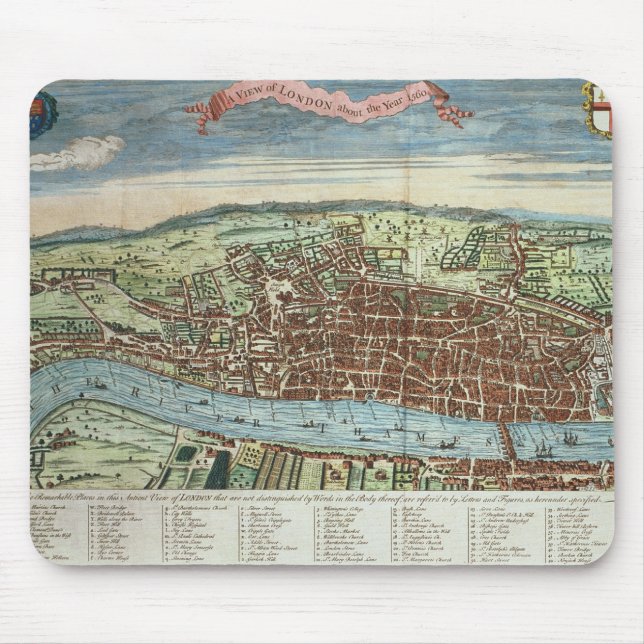 Tapis De Souris Vue de Londres, c.1560 (Devant)