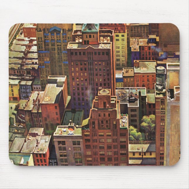 Tapis De Souris Vue de New York par John Falter (Devant)