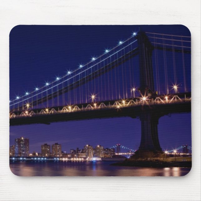 Tapis De Souris Vue de pont de Manhattan la nuit (Devant)